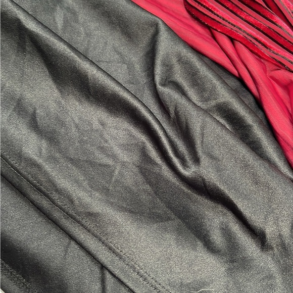 Lulus S Striped Burgundy Red Velvet Mini Dress Balloon Sleeves Keyhole Back - Picture 11 of 12